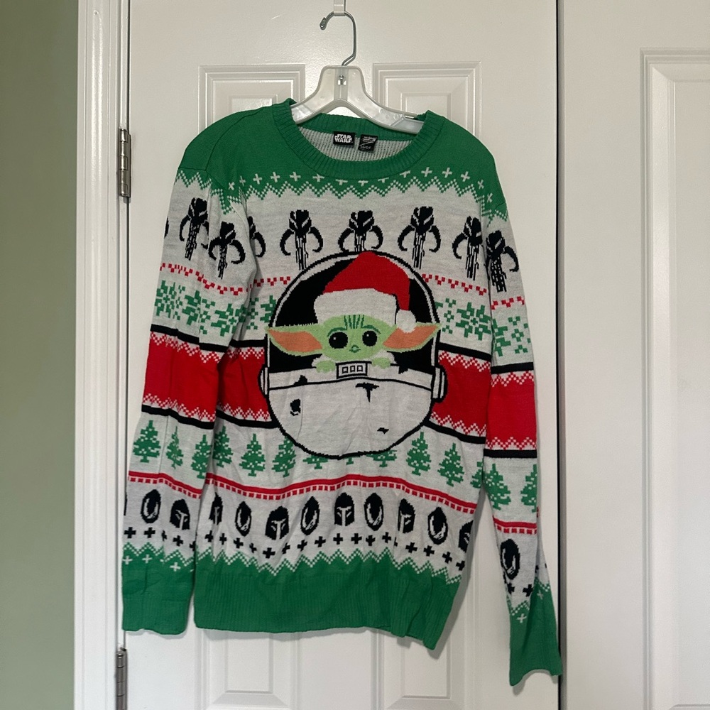 Star Wars Green Festive Sweater with Grogu